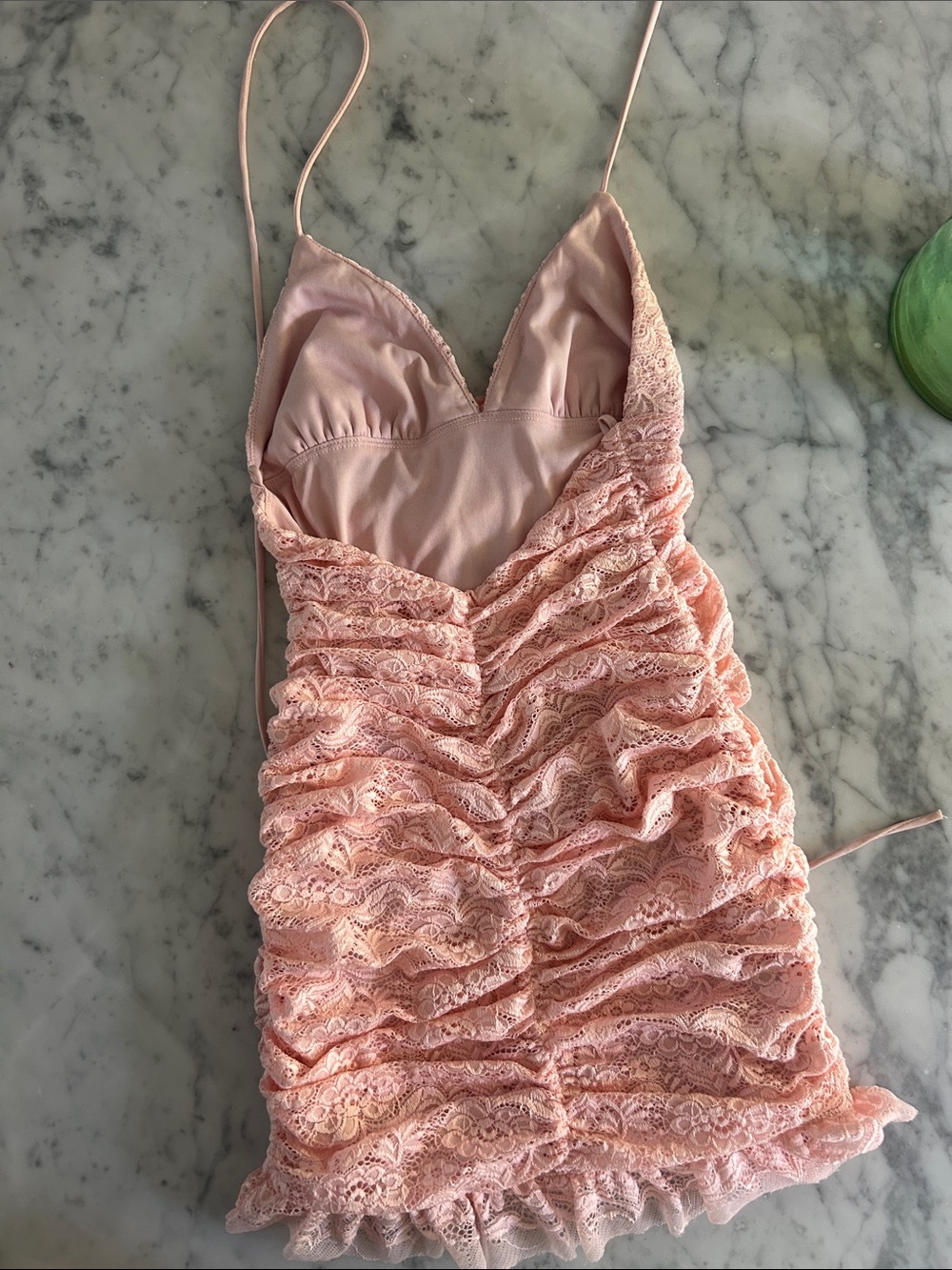 Lucy in the Sky Blush Pink Lace Mini Dress - Picture 6 of 7